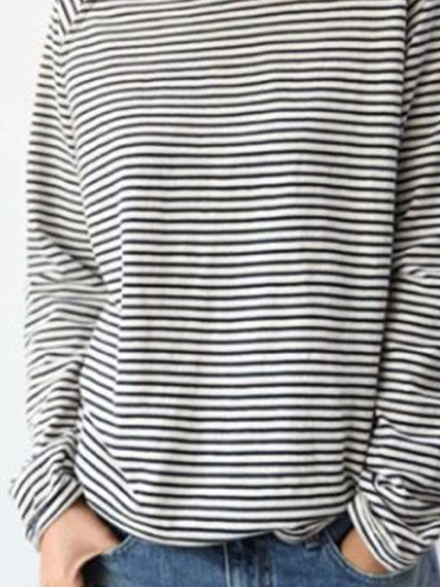 Aliyah | Gestreepte Longsleeve Met Ronde Hals