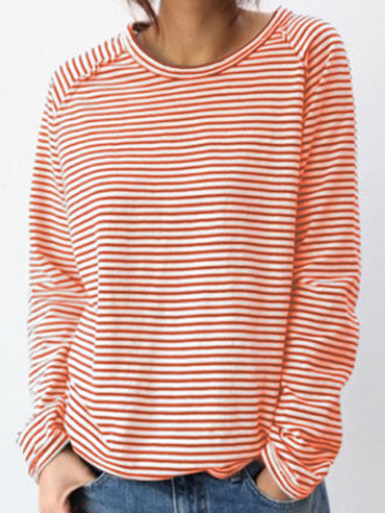 Aliyah | Gestreepte Longsleeve Met Ronde Hals