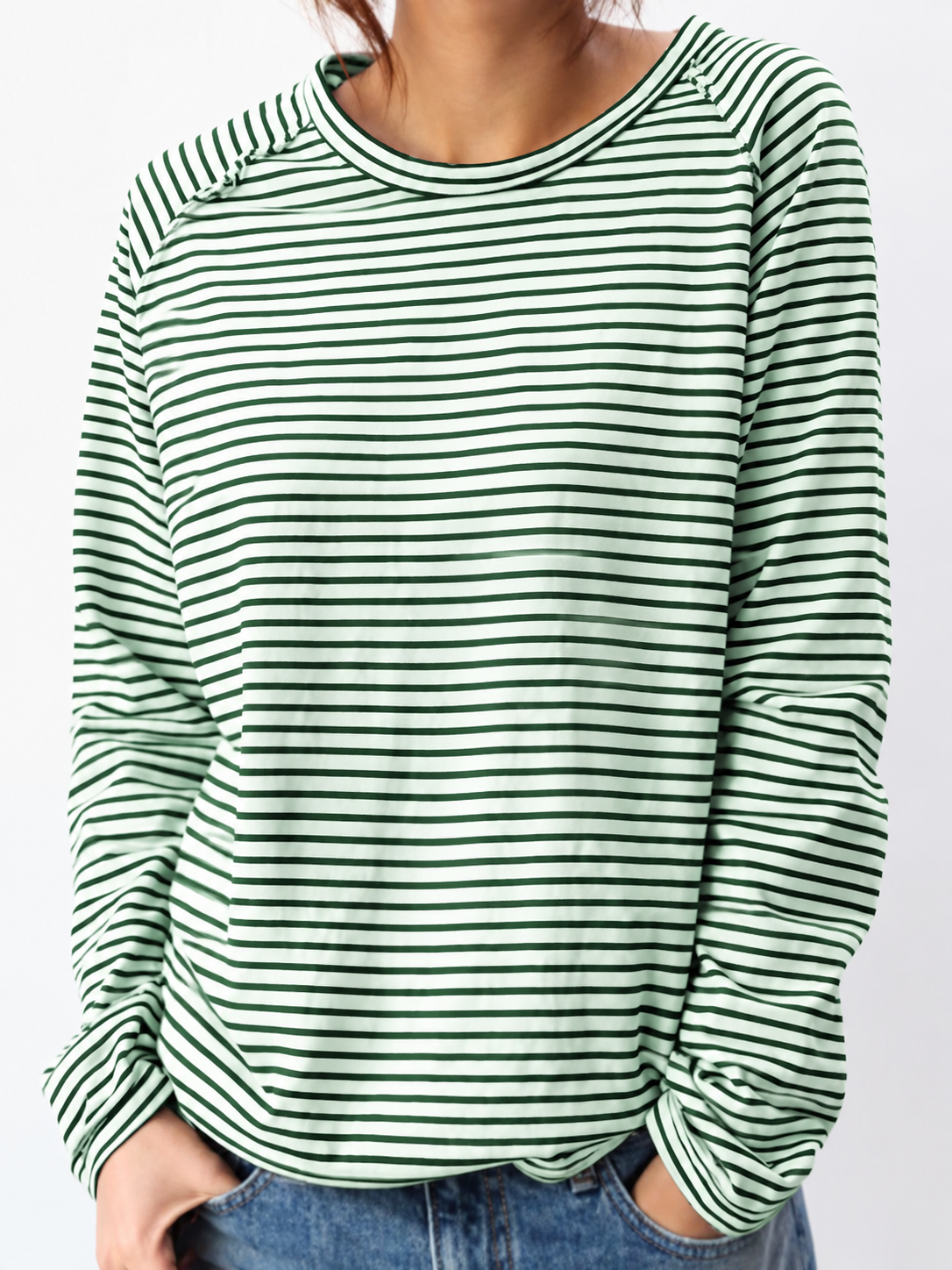 Aliyah | Gestreepte Longsleeve Met Ronde Hals