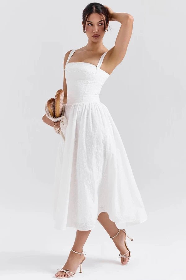 Apolline | Geplooide maxi jurk in wit 8