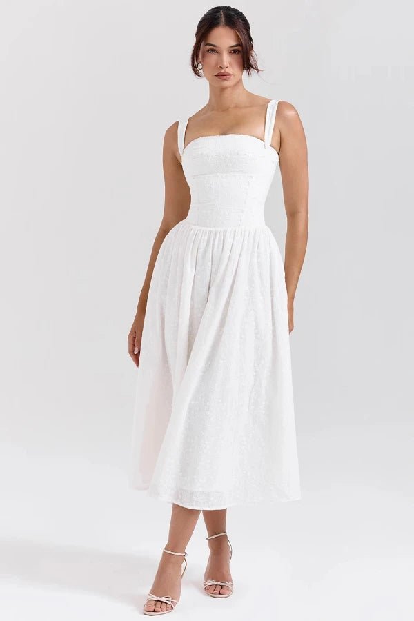 Apolline | Geplooide maxi jurk in wit 9