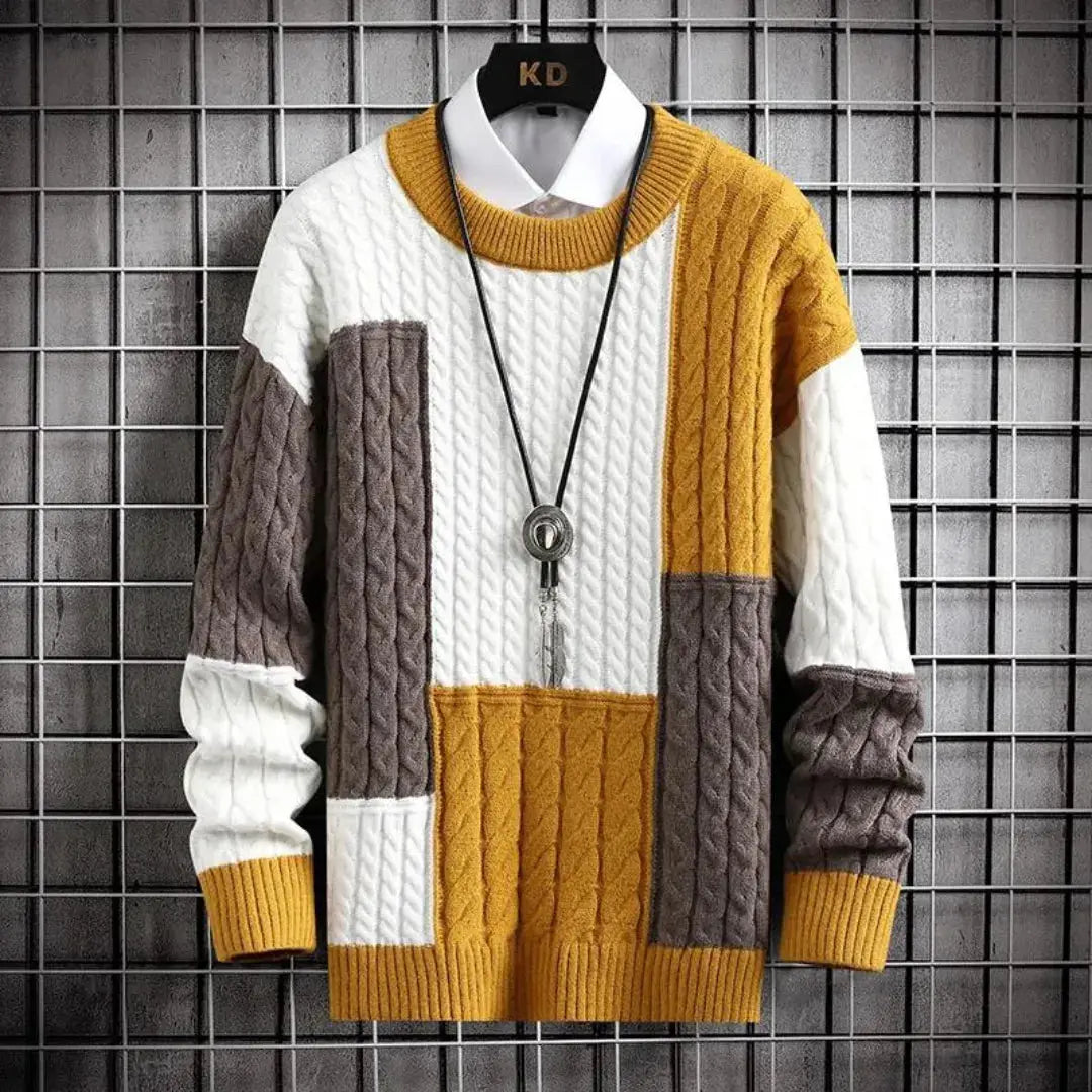 Apollo | Zachte trui met patchworkpatroon 3