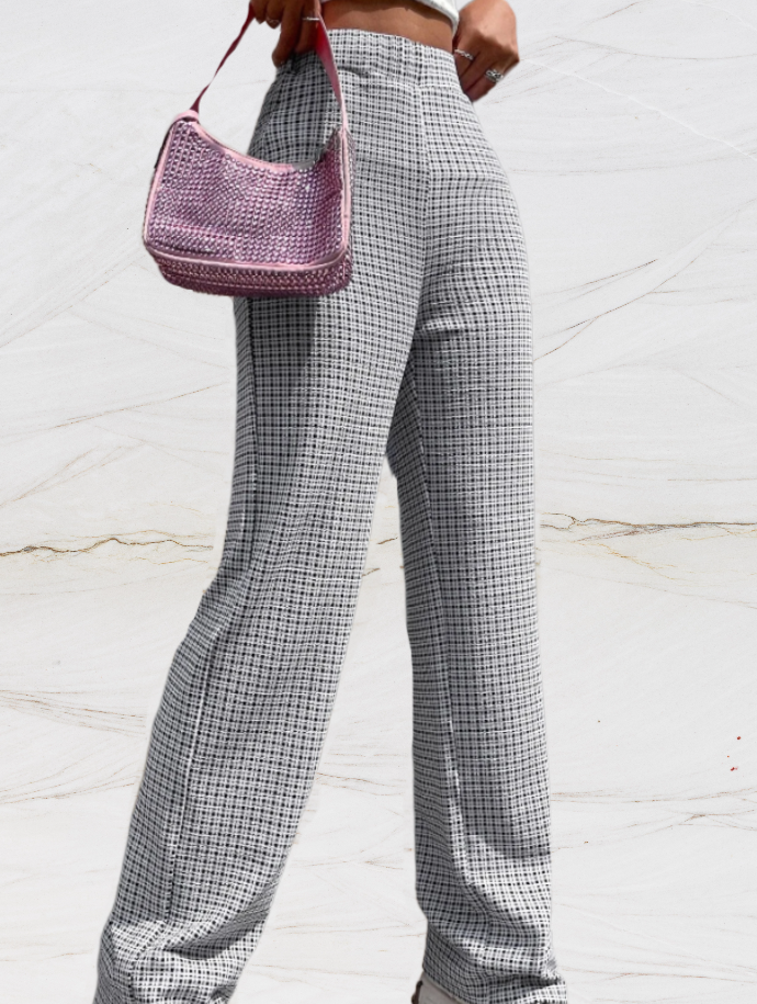 Martina - High Waist Geruite Pantalon voor Dames