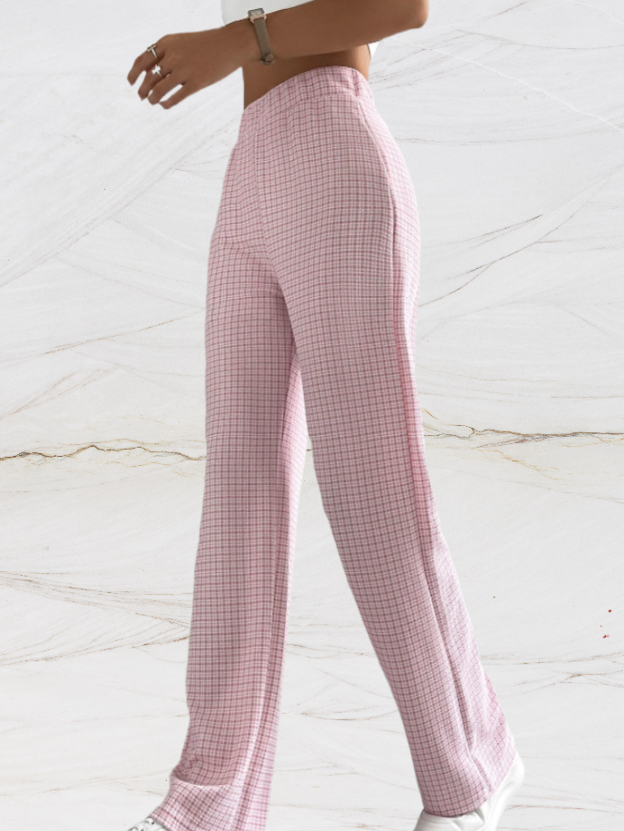 Martina - High Waist Geruite Pantalon voor Dames