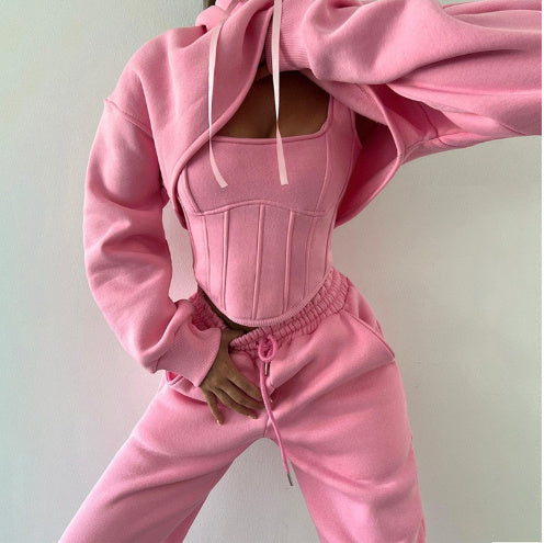 Aria | Fleece loungewear set met cropped hoodie 1