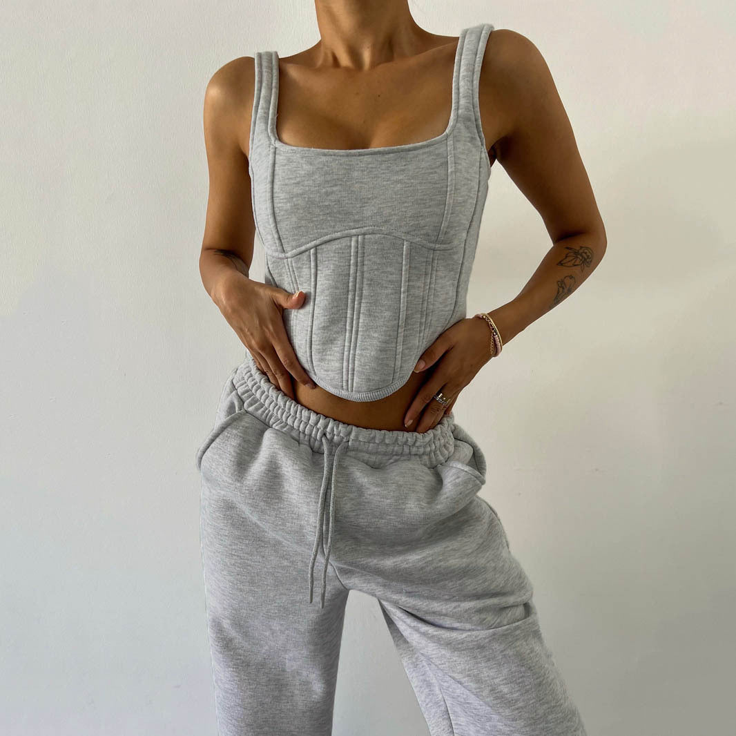Aria | Fleece loungewear set met cropped hoodie 5