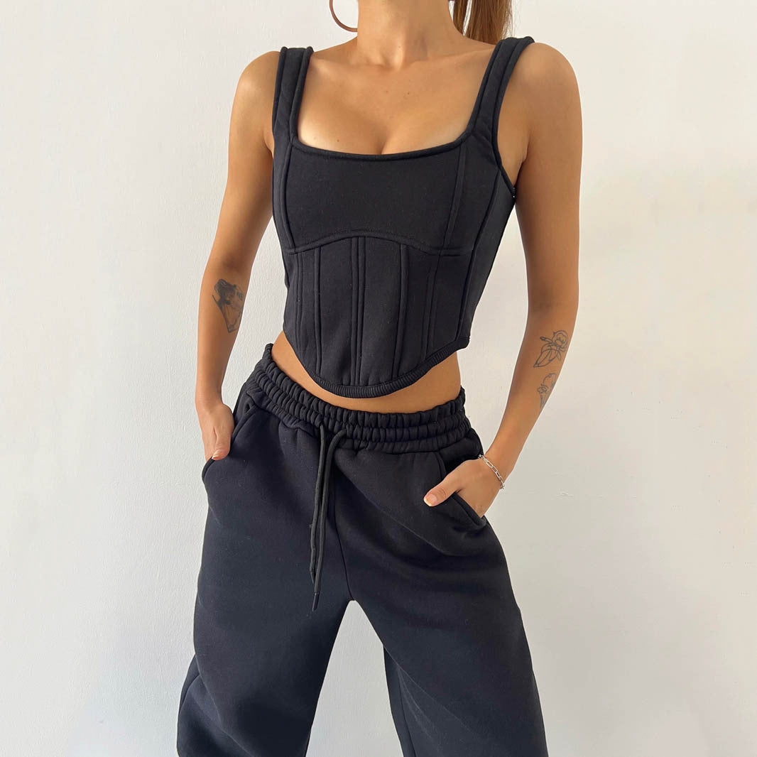 Aria | Fleece loungewear set met cropped hoodie 6