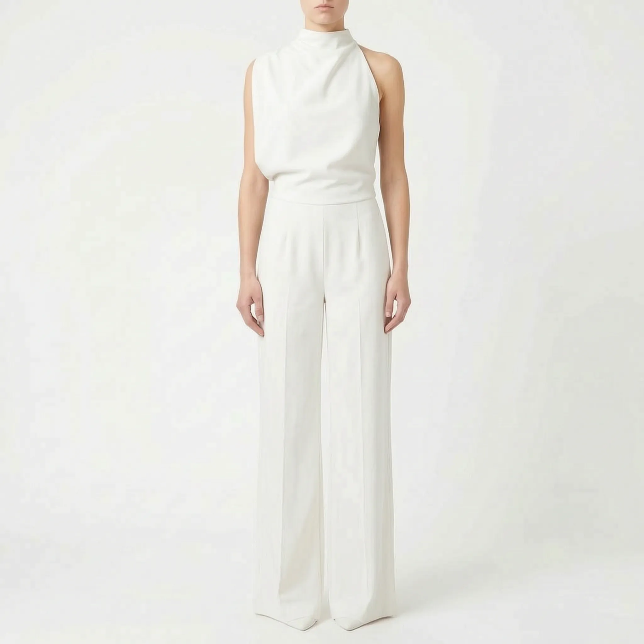 Asymmetrische Jumpsuit Met Wijde Pijpen | Navando 