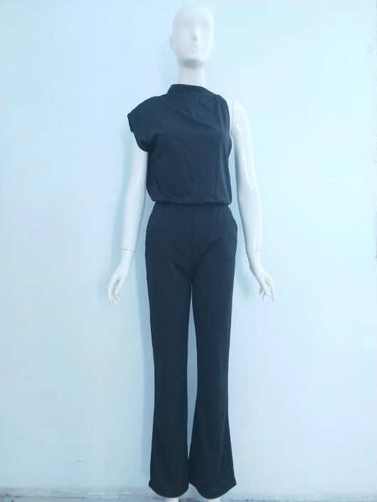 Asymmetrische Jumpsuit Met Wijde Pijpen | Navando 