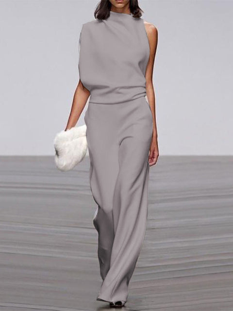 Asymmetrische Jumpsuit Met Wijde Pijpen | Navando 