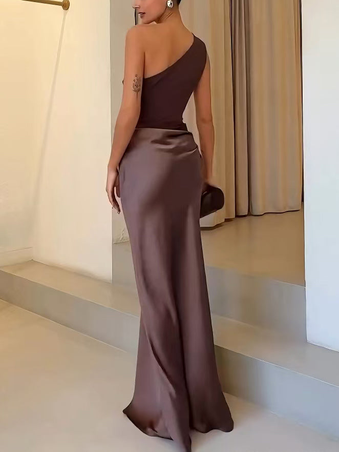 Asymmetrische Mouwloze Maxi Jurk | Navando 