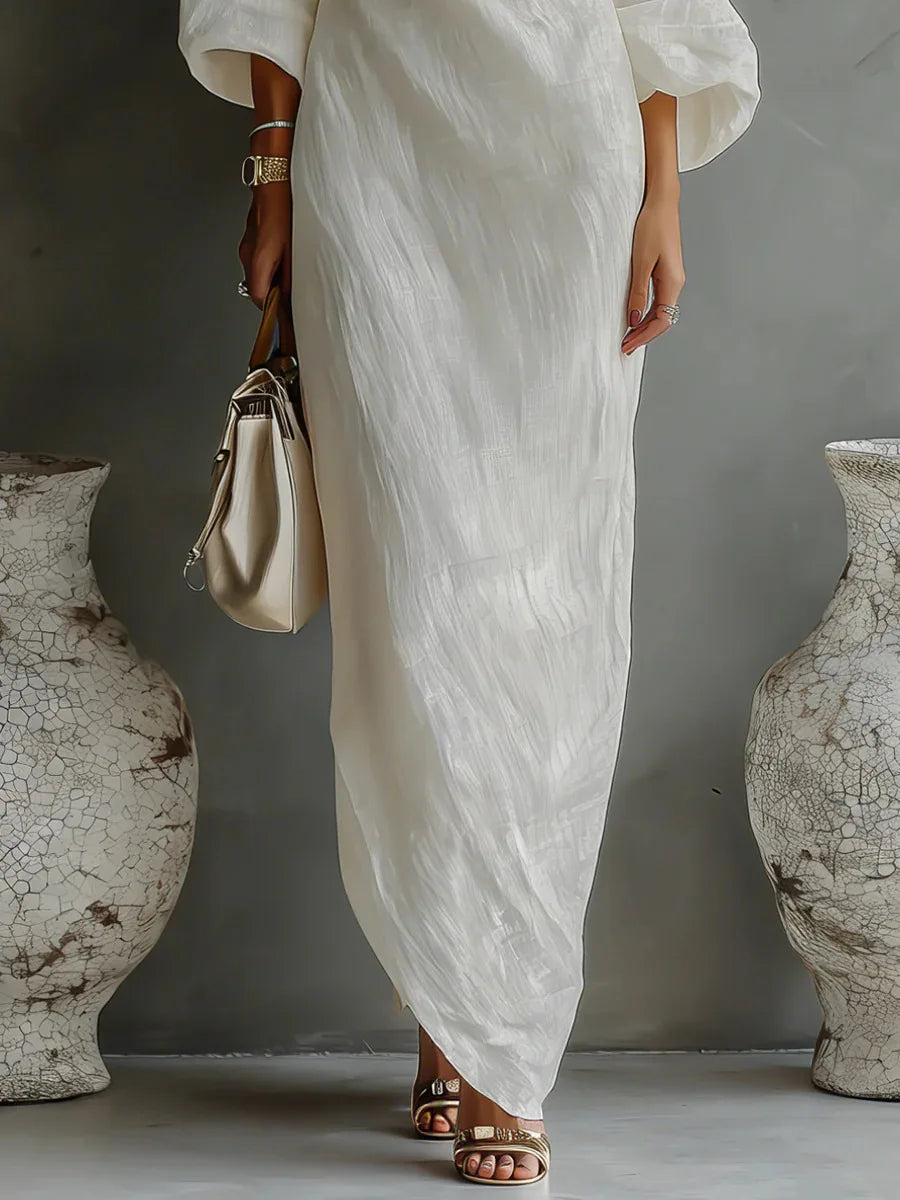 Asymmetrische One Shoulder Maxi Jurk | Navando 