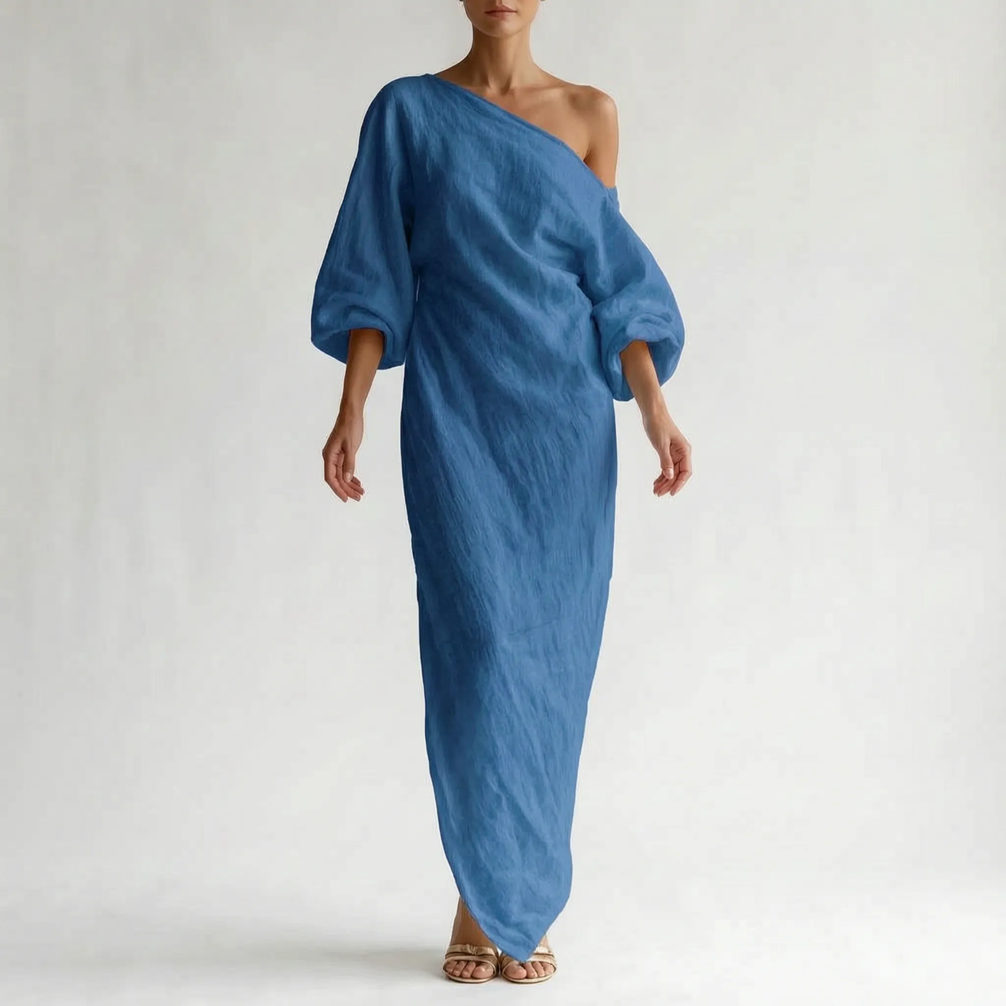 Asymmetrische One Shoulder Maxi Jurk | Navando 