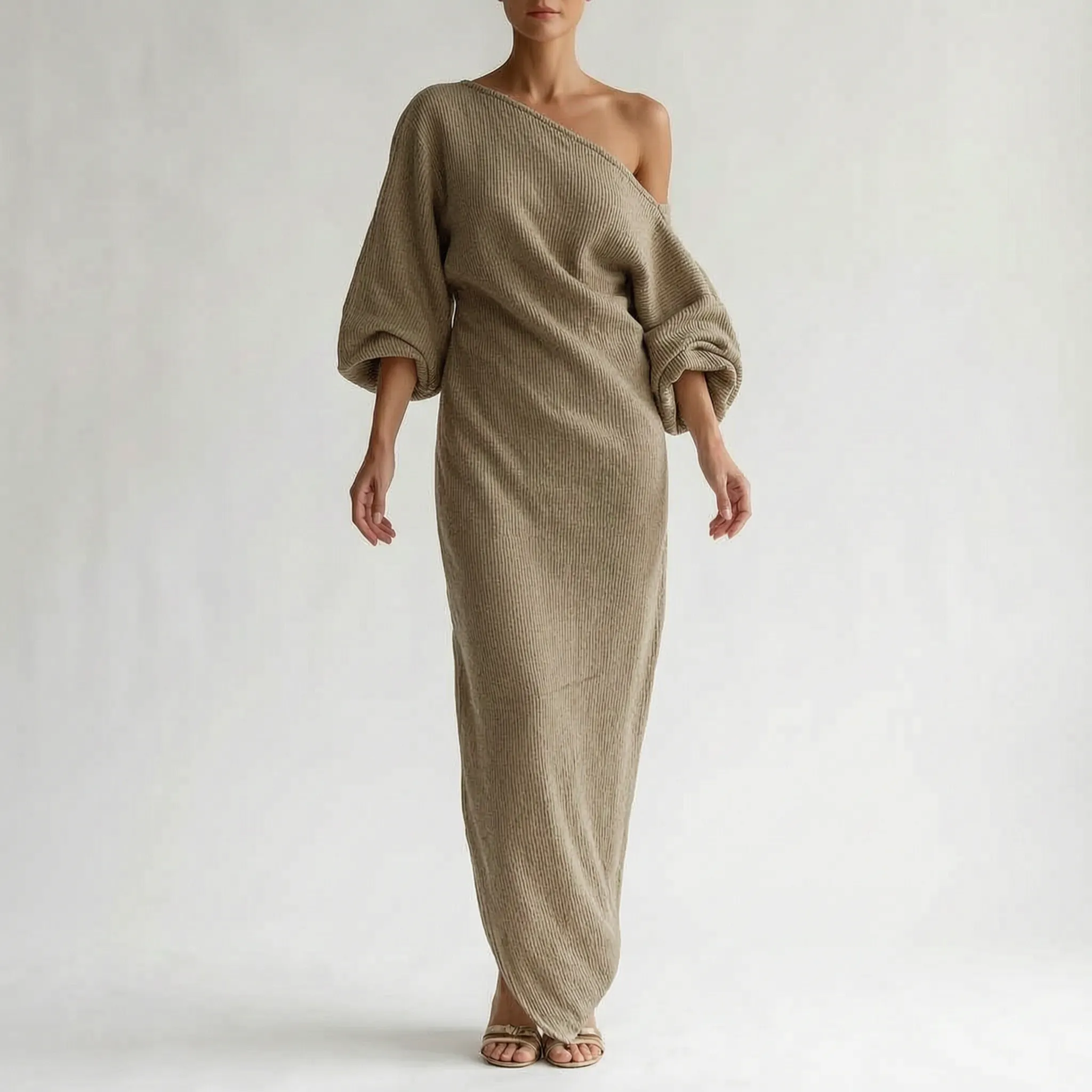 Asymmetrische One Shoulder Maxi Jurk | Navando 