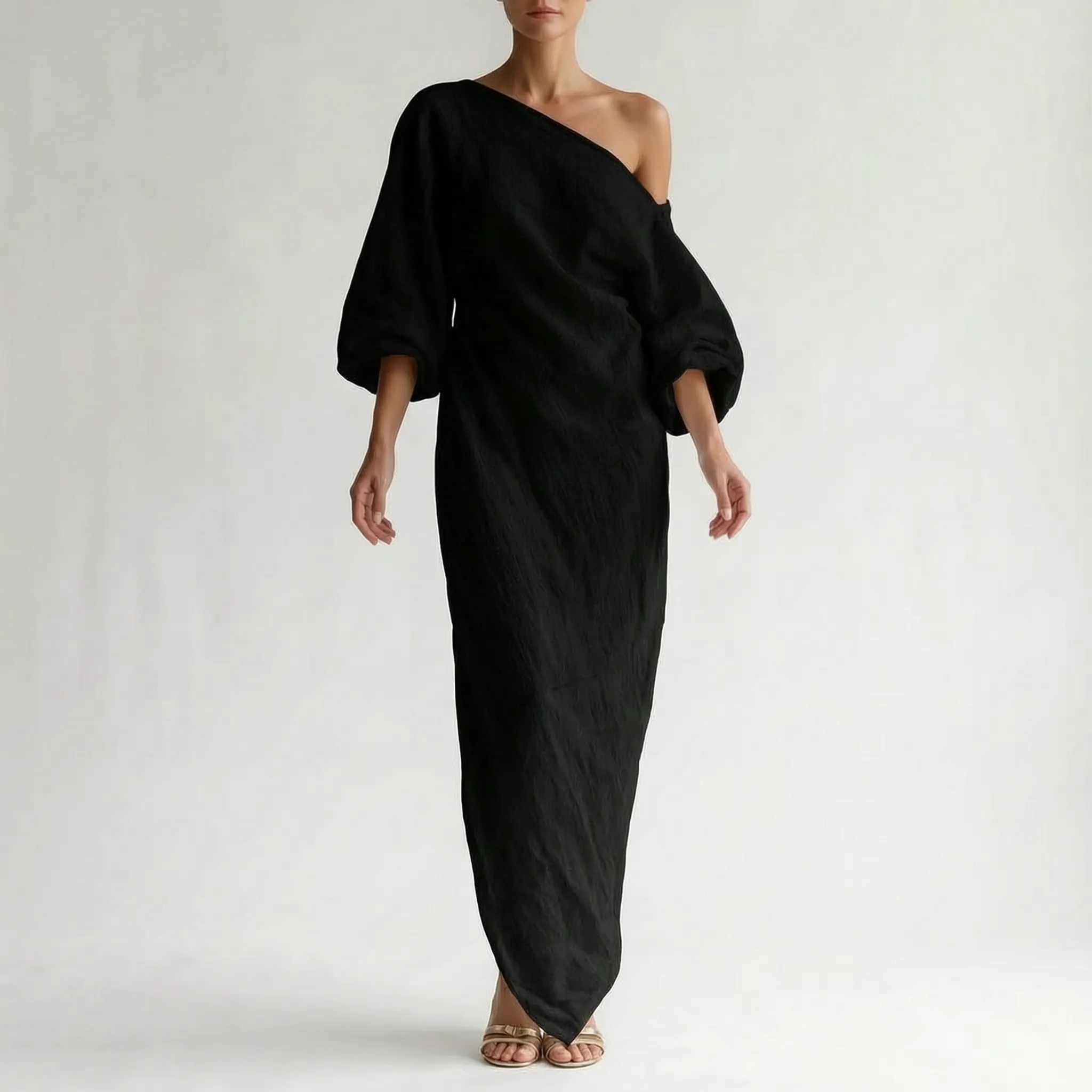 Asymmetrische One Shoulder Maxi Jurk | Navando 