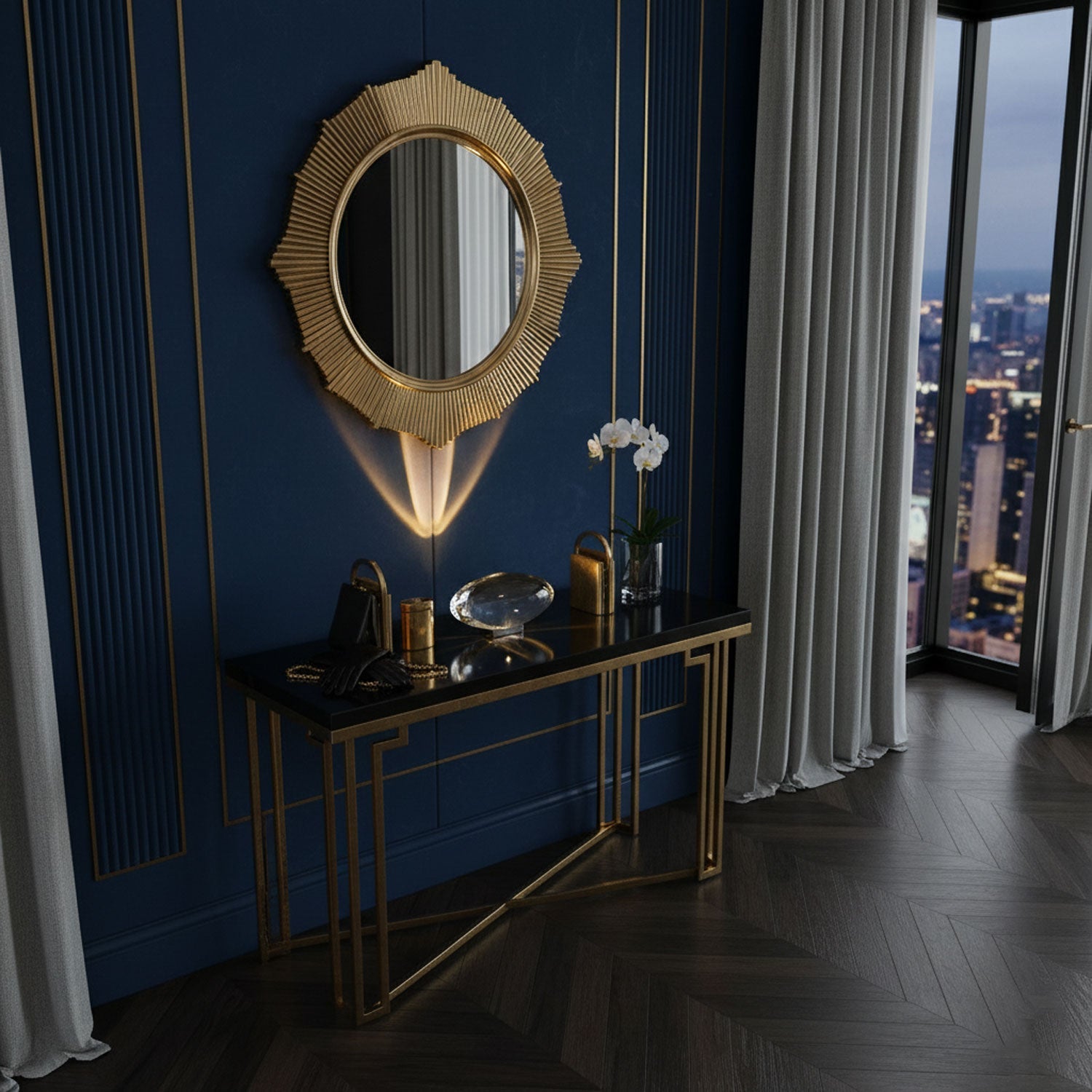 Atman | Ovalen glazen tafellamp met geïntegreerde LED 7