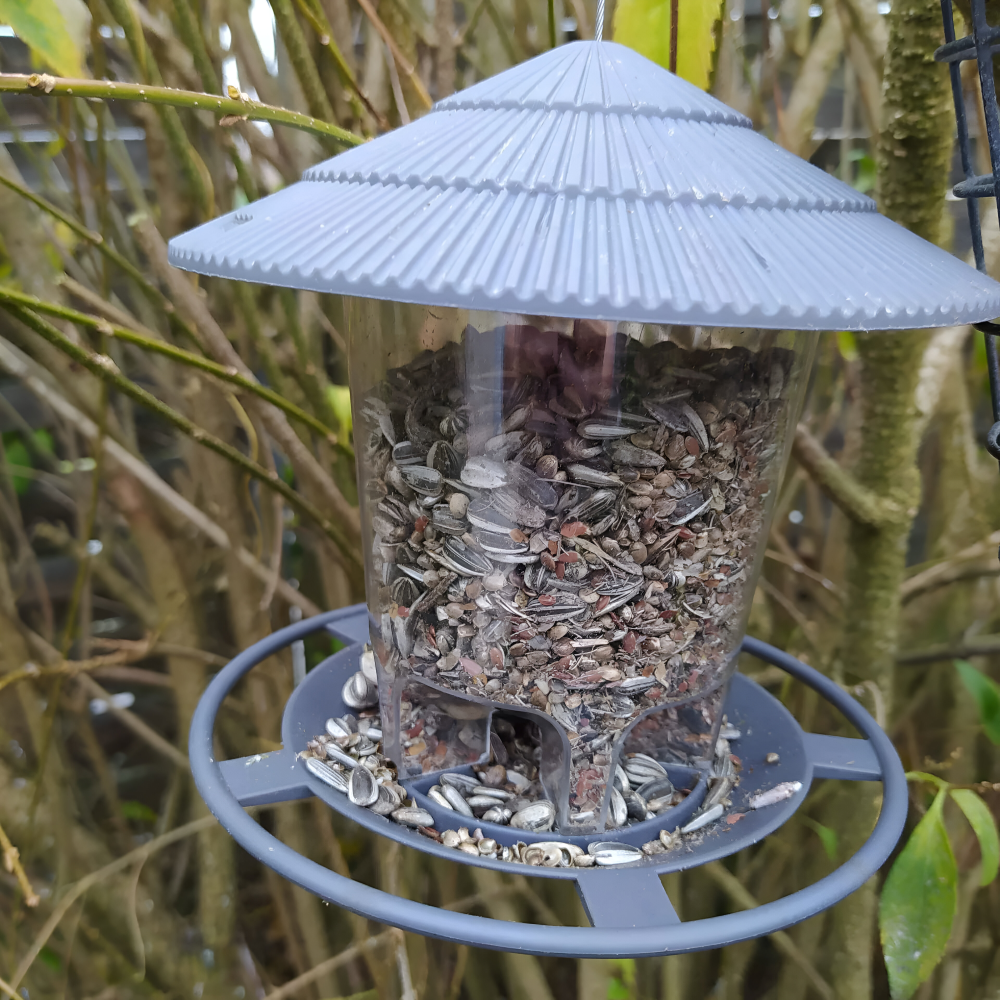 Automatische vogelvoeder | Zeshoekig ontwerp met transparant lichaam 5
