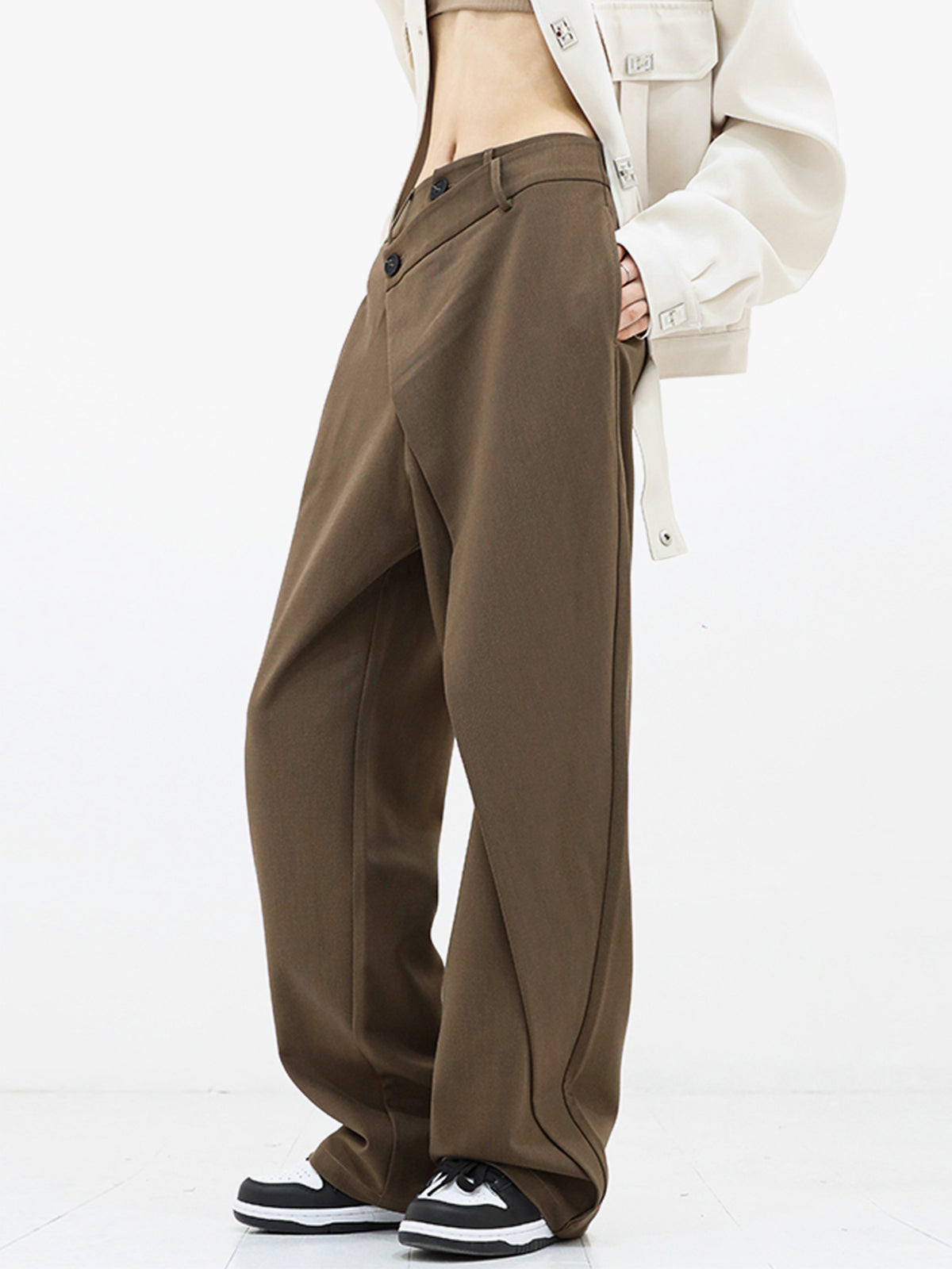 Vivienne - Asymmetrische Pantalon met Wijde Pijpen dames