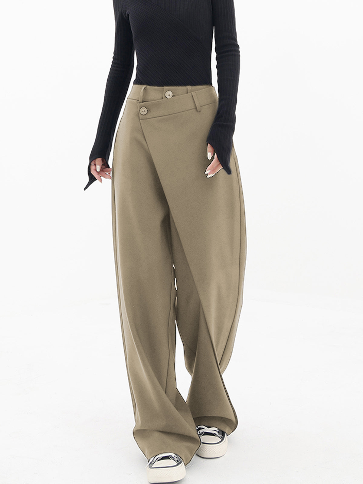Vivienne - Asymmetrische Pantalon met Wijde Pijpen dames