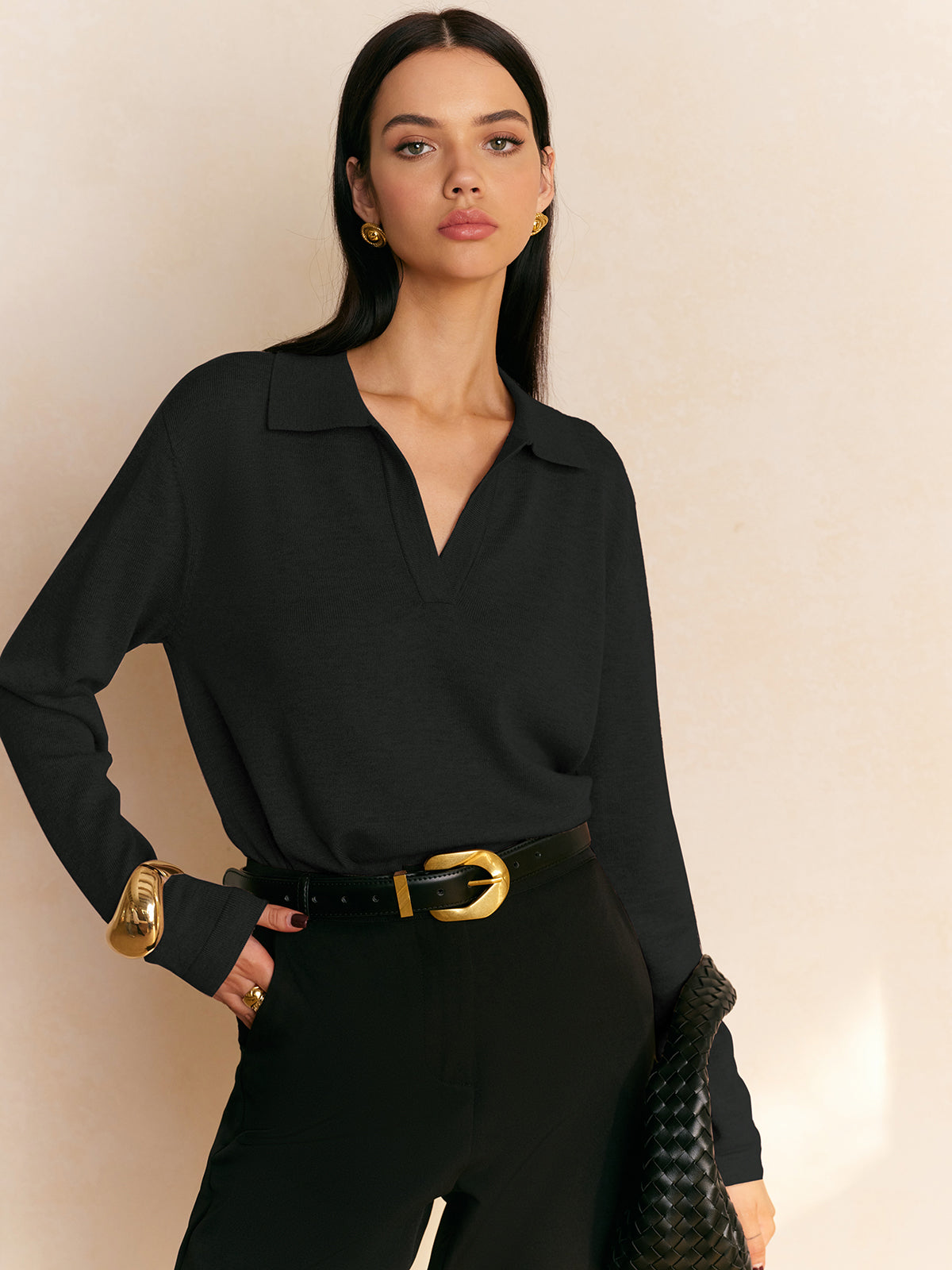 Trui_Zwart_Dames_V-Hals_Stijlvol_Comfortabel_Victoria_Mae_Nederland_Belgie