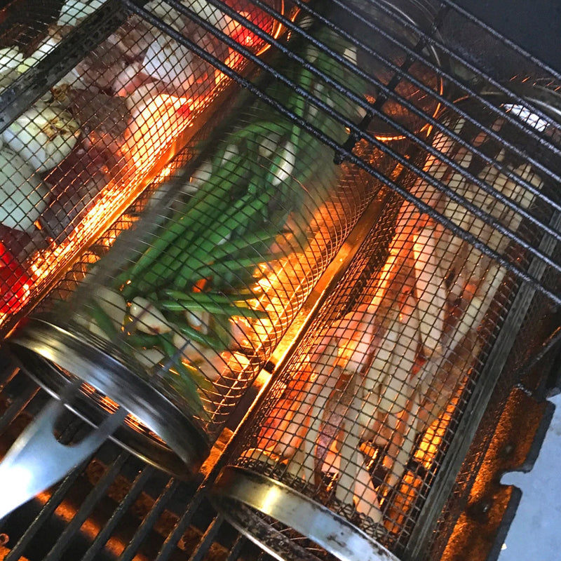 BBQfriend™ | Roestvrijstalen grillmand met 360 graden draaifunctie 6