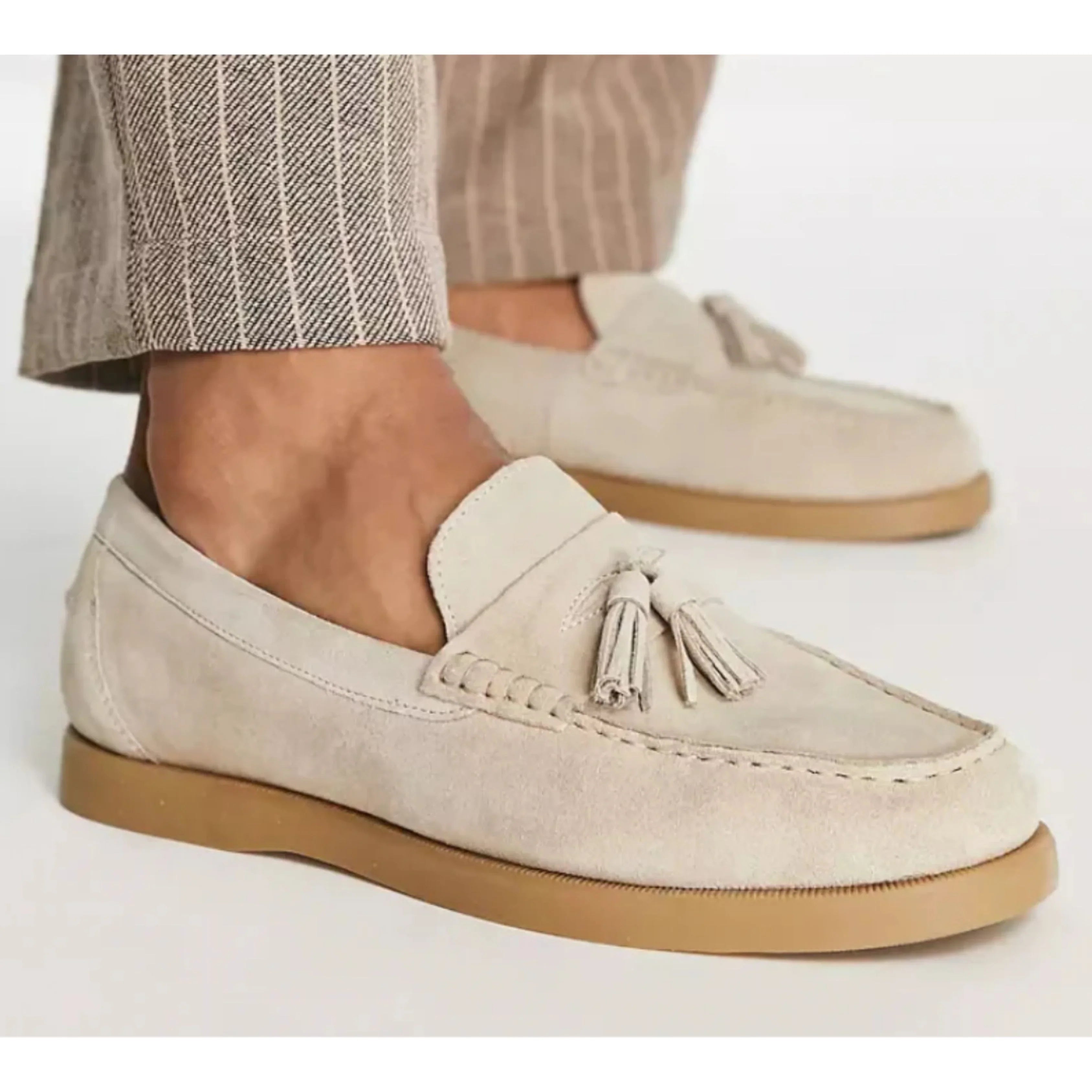 Beige Instappers Met Kwastjes | Navando