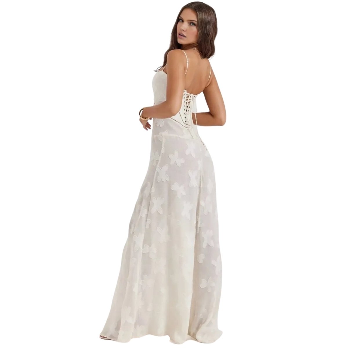 Betoverd | Lichtgewicht organza-jacquard galajurk met corset 3