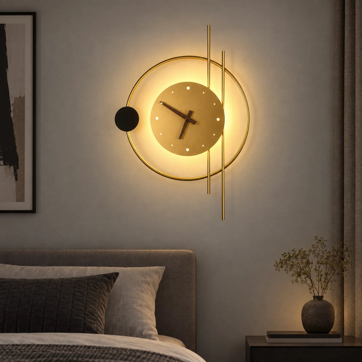 Bibi | Moderne Wandlamp Met Ingebouwde Klok