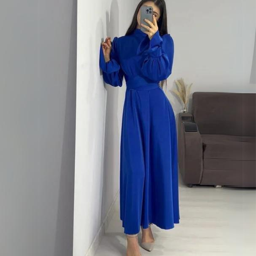 Leandra - Robe soyeuse à manches longues