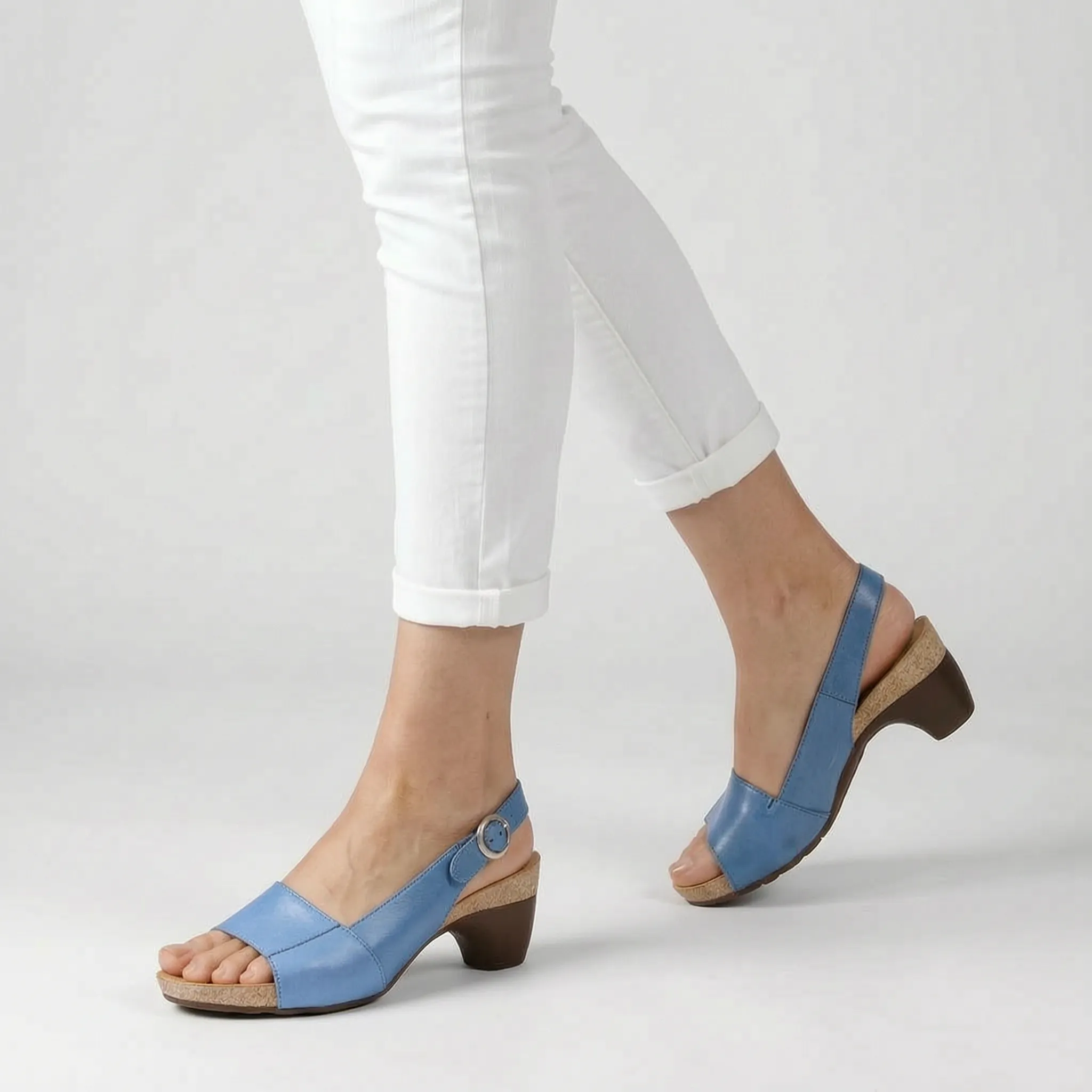 Blauwe Comfortabele Slingback Dames Sandalen | Navando 