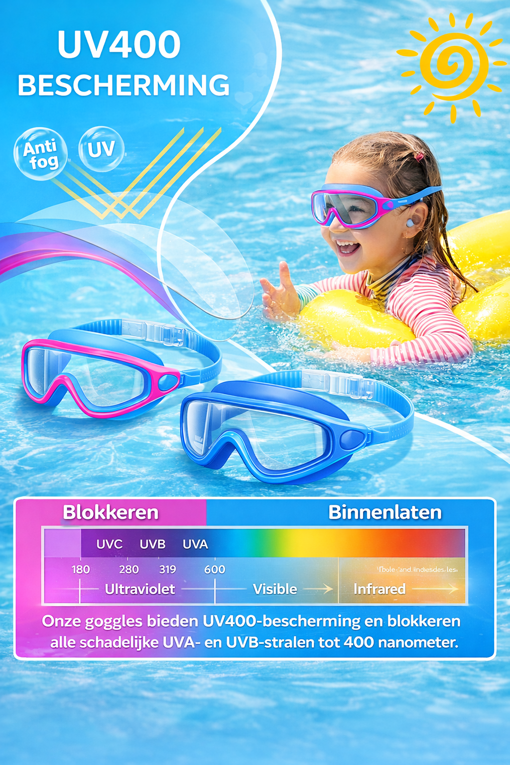 Brede En Comfortabele Panoramische Zwembril | Navando 