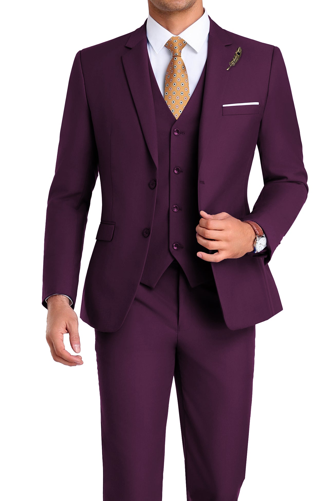 Business Prom | Slim-fit 3-delig tuxedo met klepzakken 20