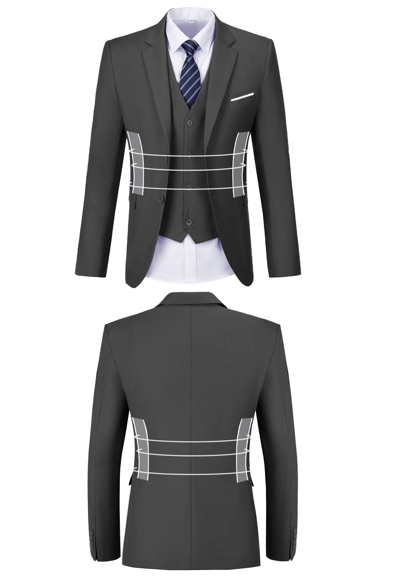 Business Prom | Slim-fit 3-delig tuxedo met klepzakken 7