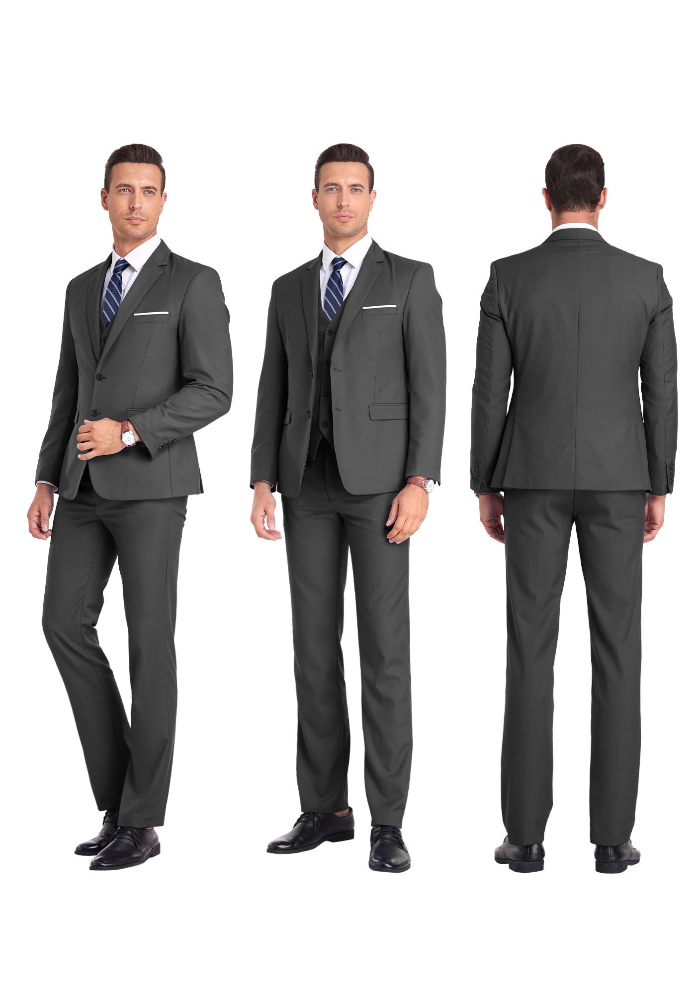 Business Prom | Slim-fit 3-delig tuxedo met klepzakken 8