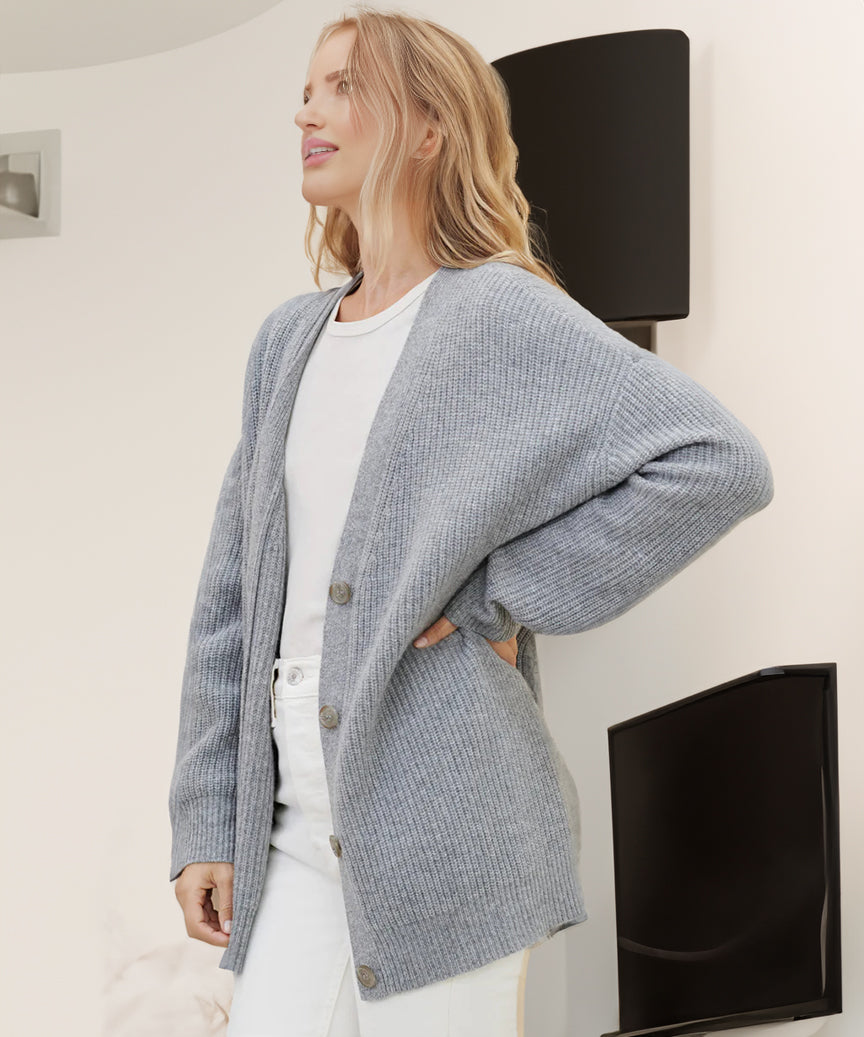 Eleonora - Oversized Gebreide Cardigan met Knopen voor Dames