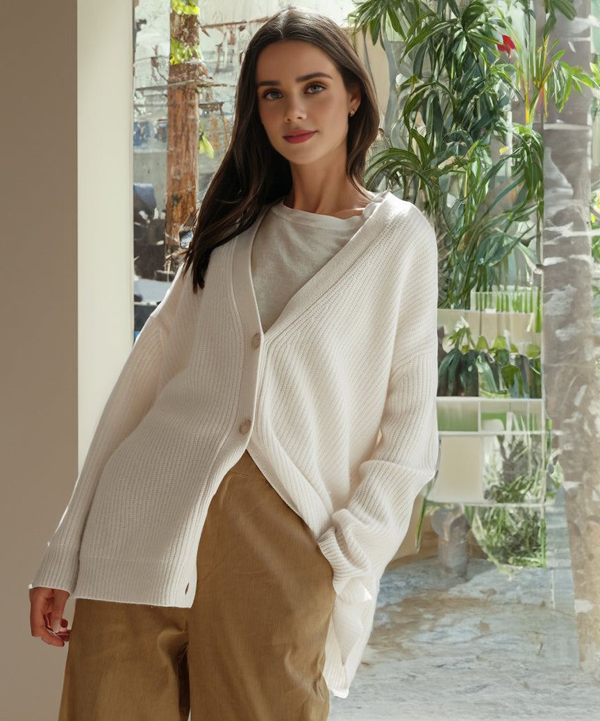 Eleonora - Oversized Gebreide Cardigan met Knopen voor Dames