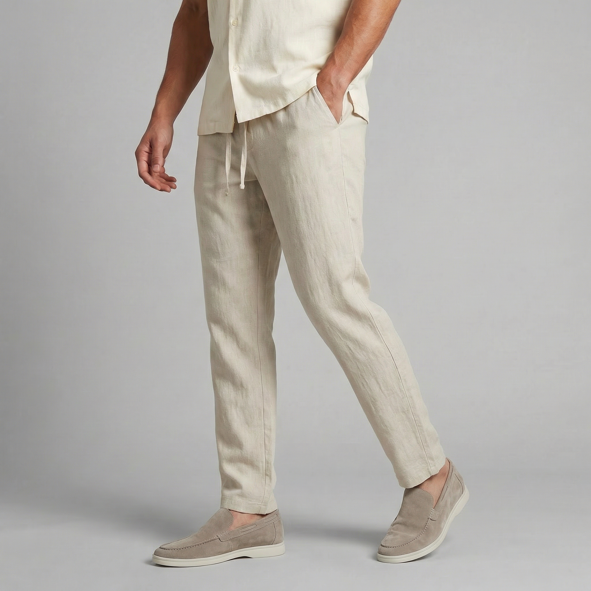 Casual Beige Herenbroek | Navando
