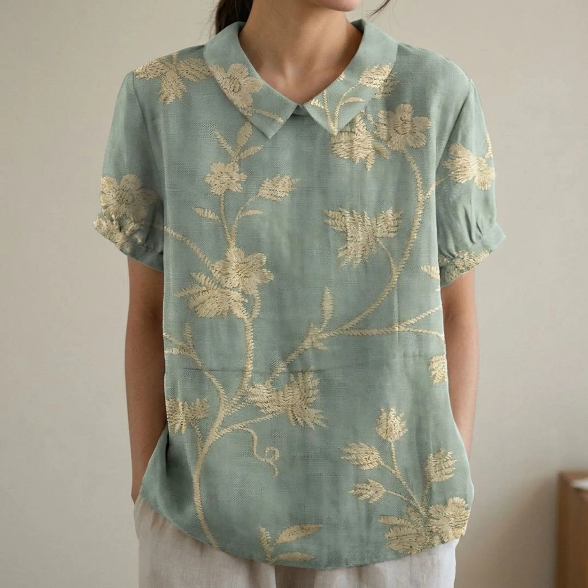 Casual Blouse Met Korte Mouwen | Navando 