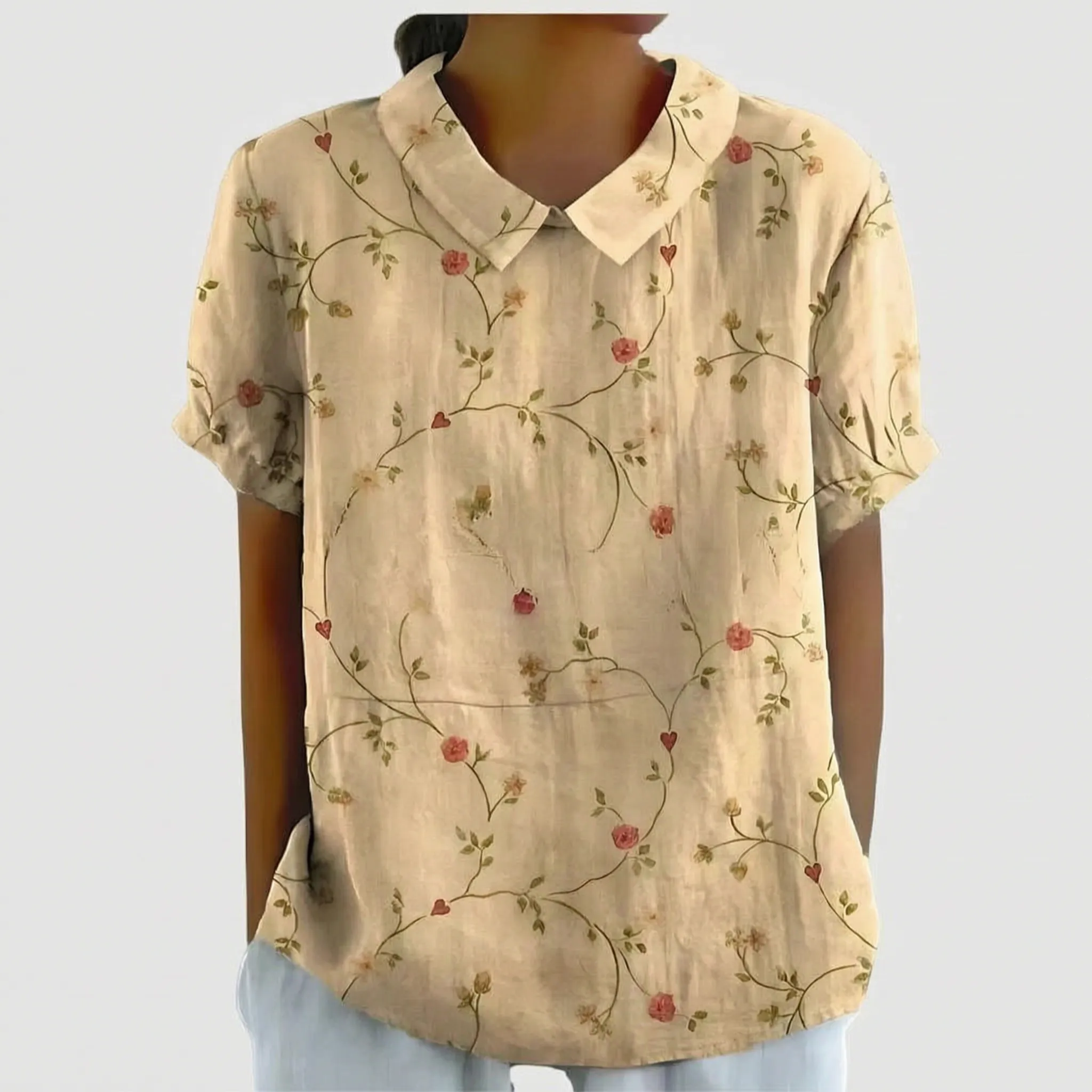 Casual Blouse Met Korte Mouwen | Navando 