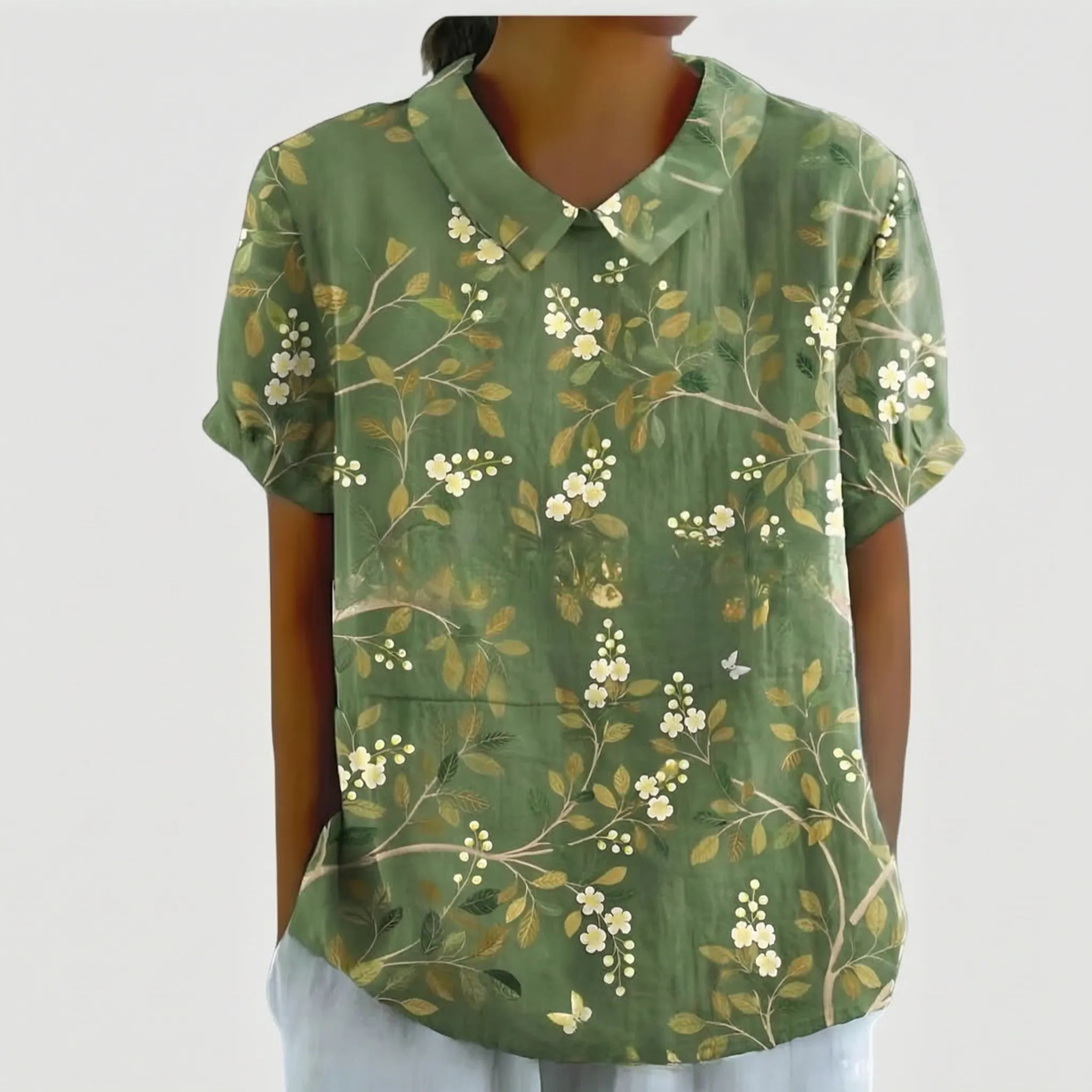 Casual Blouse Met Korte Mouwen | Navando 