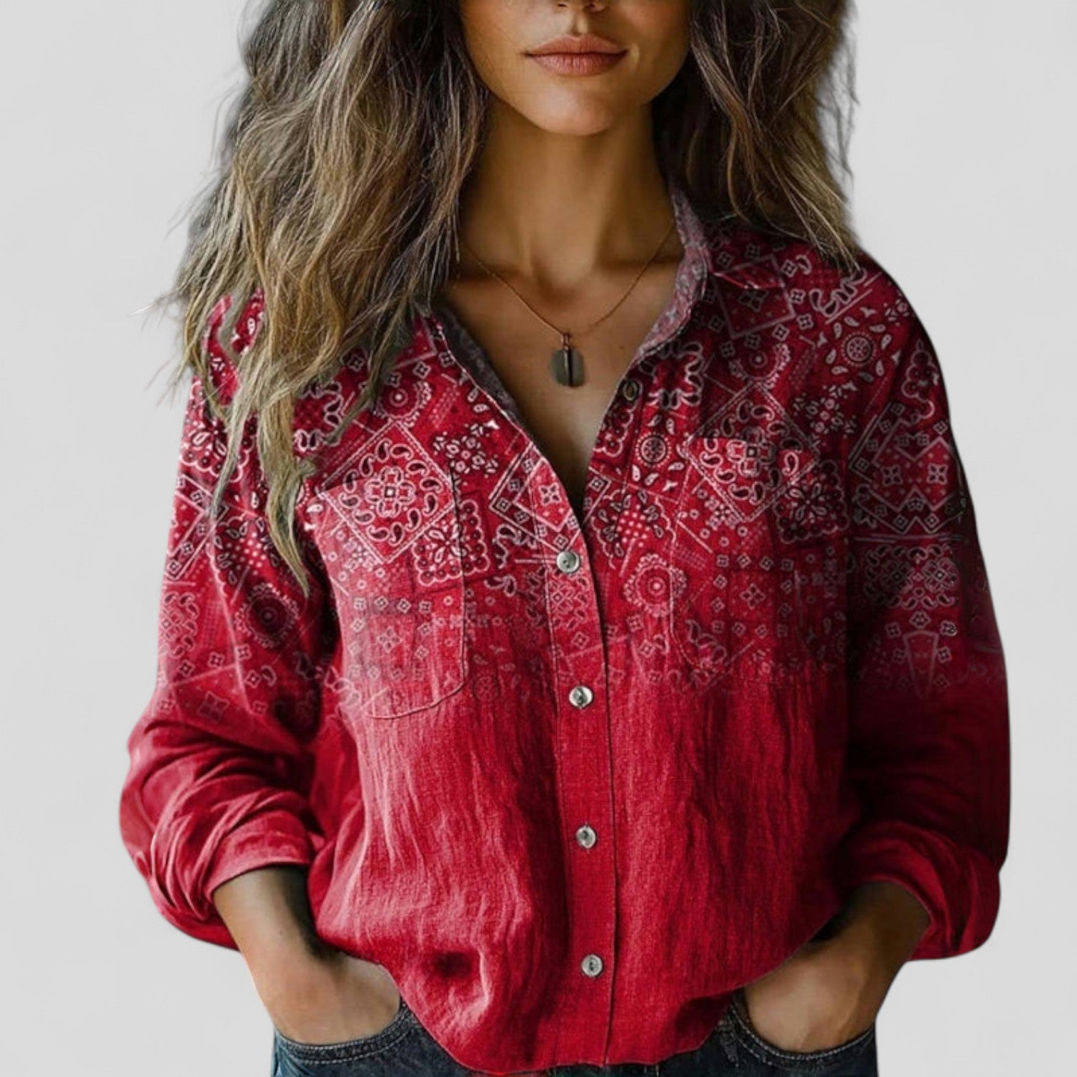 Casual Blouse Met Lange Mouwen | Navando