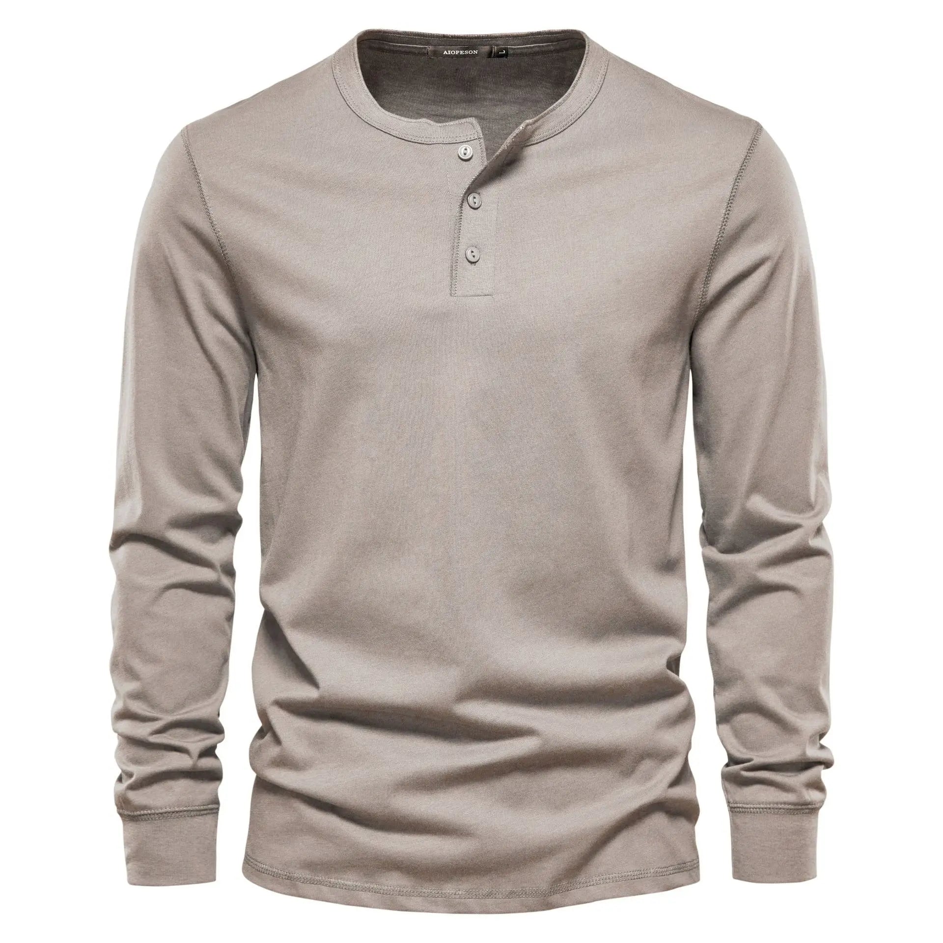 Casual Henley Shirt Met Lange Mouwen | Navando