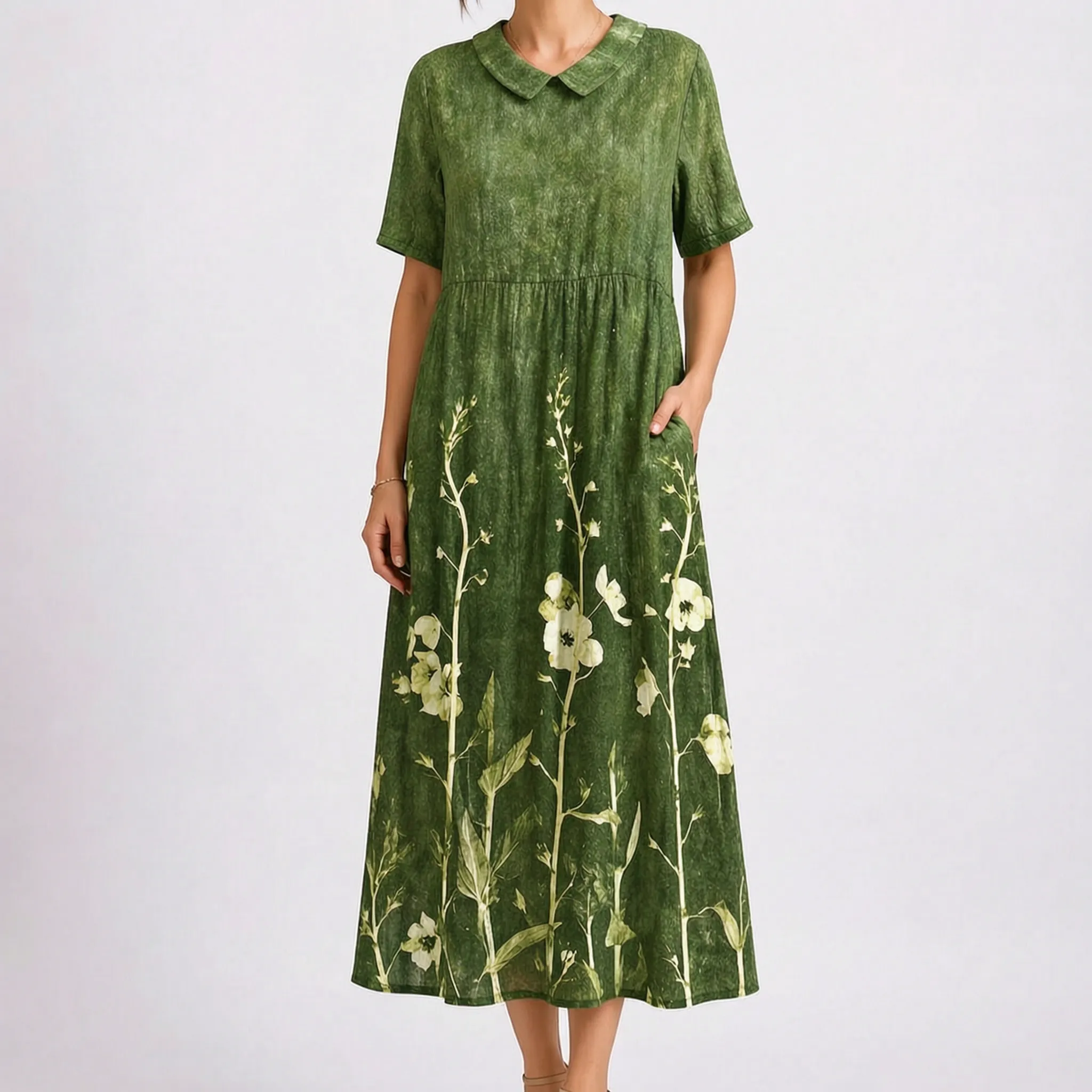 Casual Midi-Jurk Met Bloemenprint | Navando 