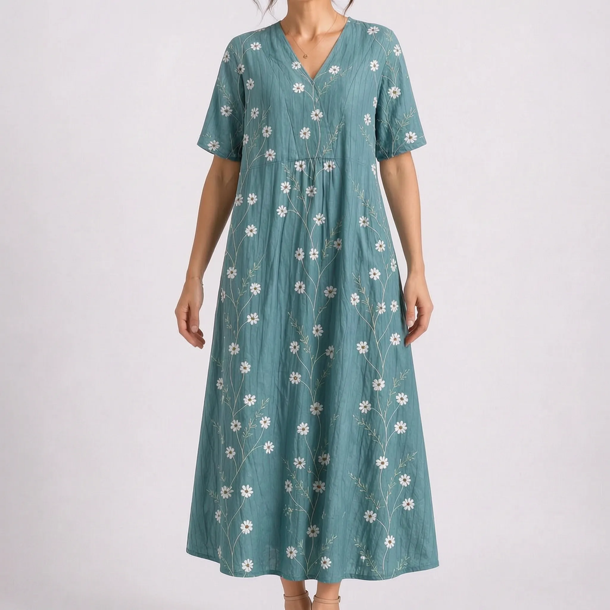 Casual Midi-Jurk Met Bloemenprint | Navando 