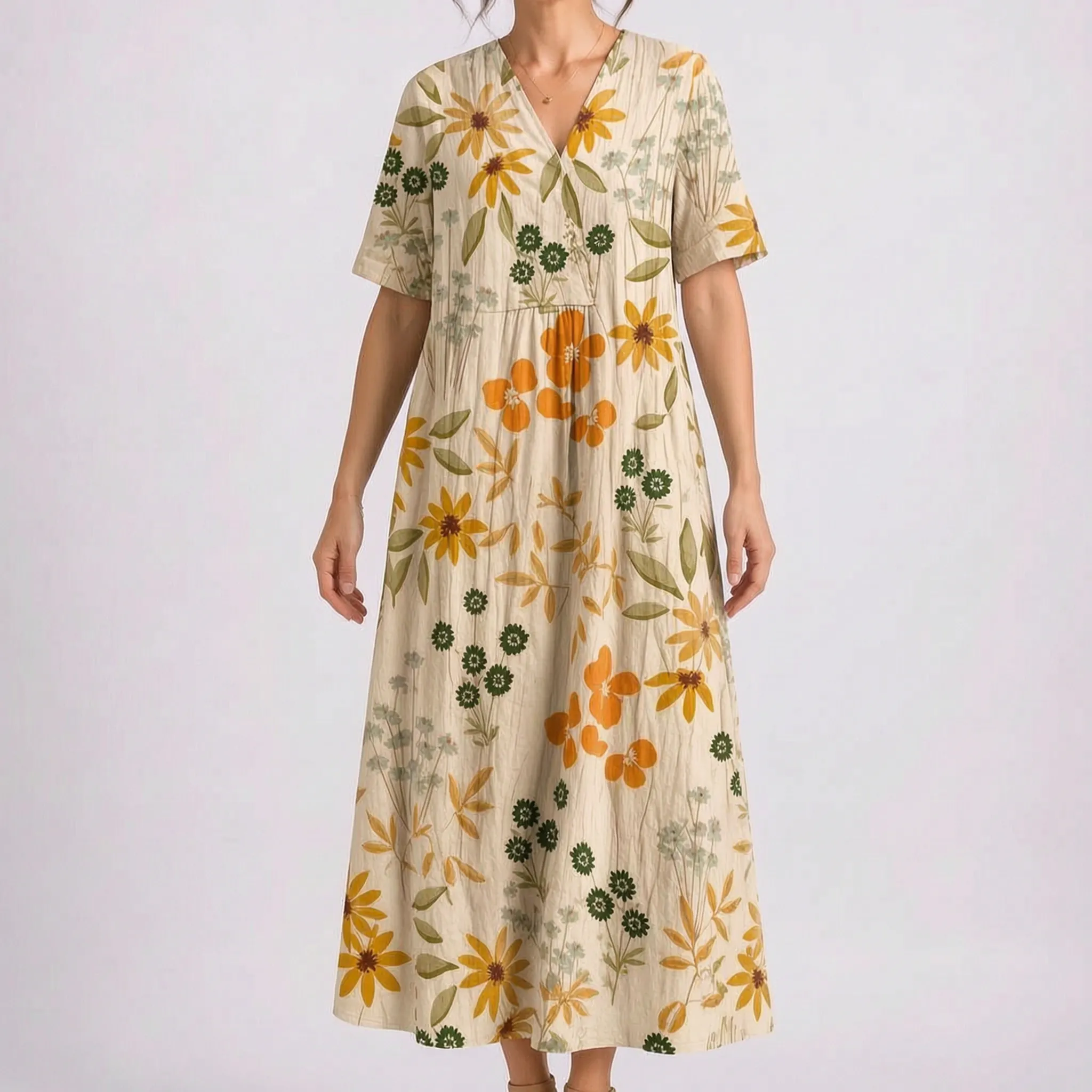 Casual Midi-Jurk Met Bloemenprint | Navando 
