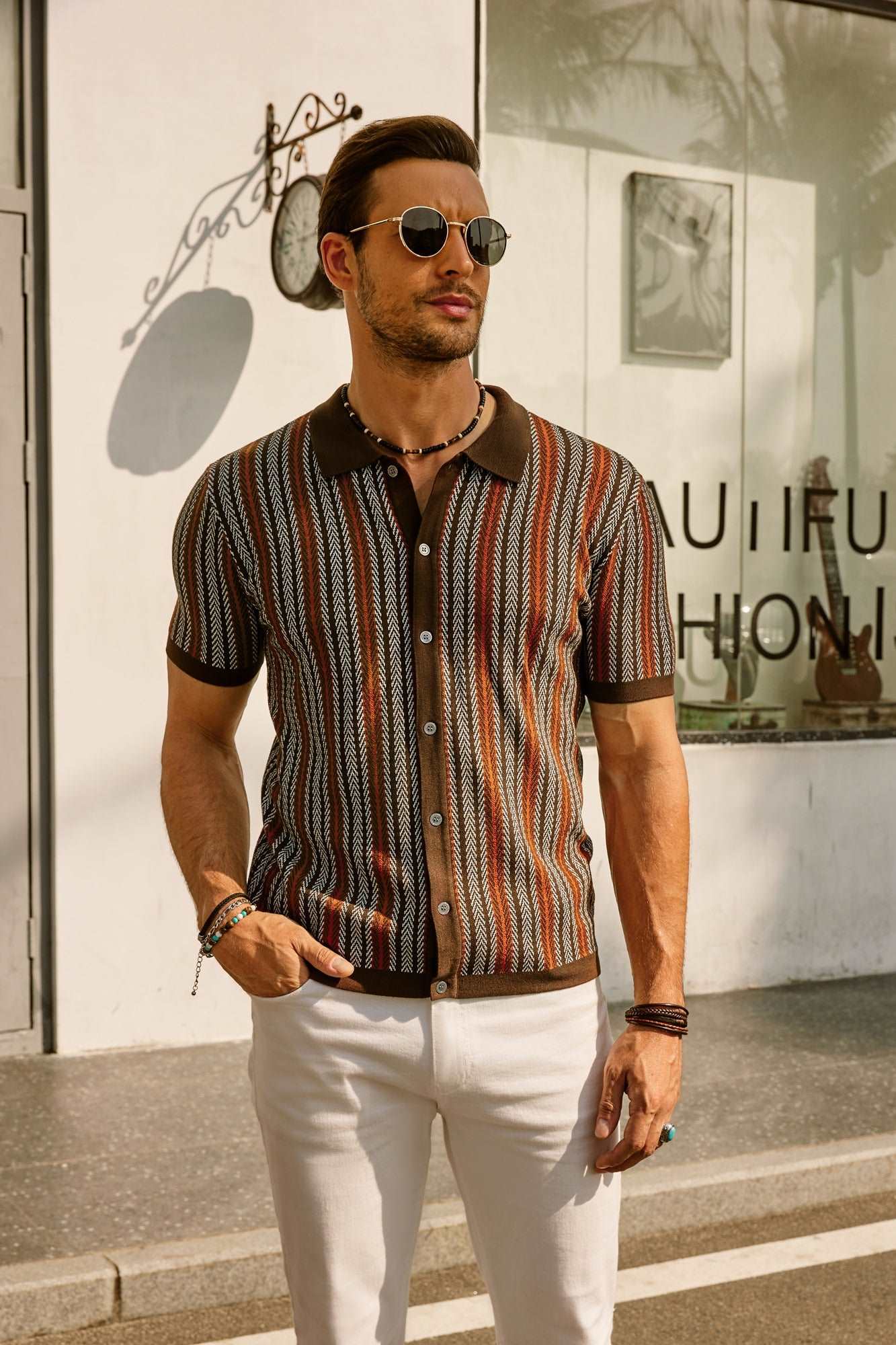 Casual Retro Poloshirt Met Korte Mouwen | Navando