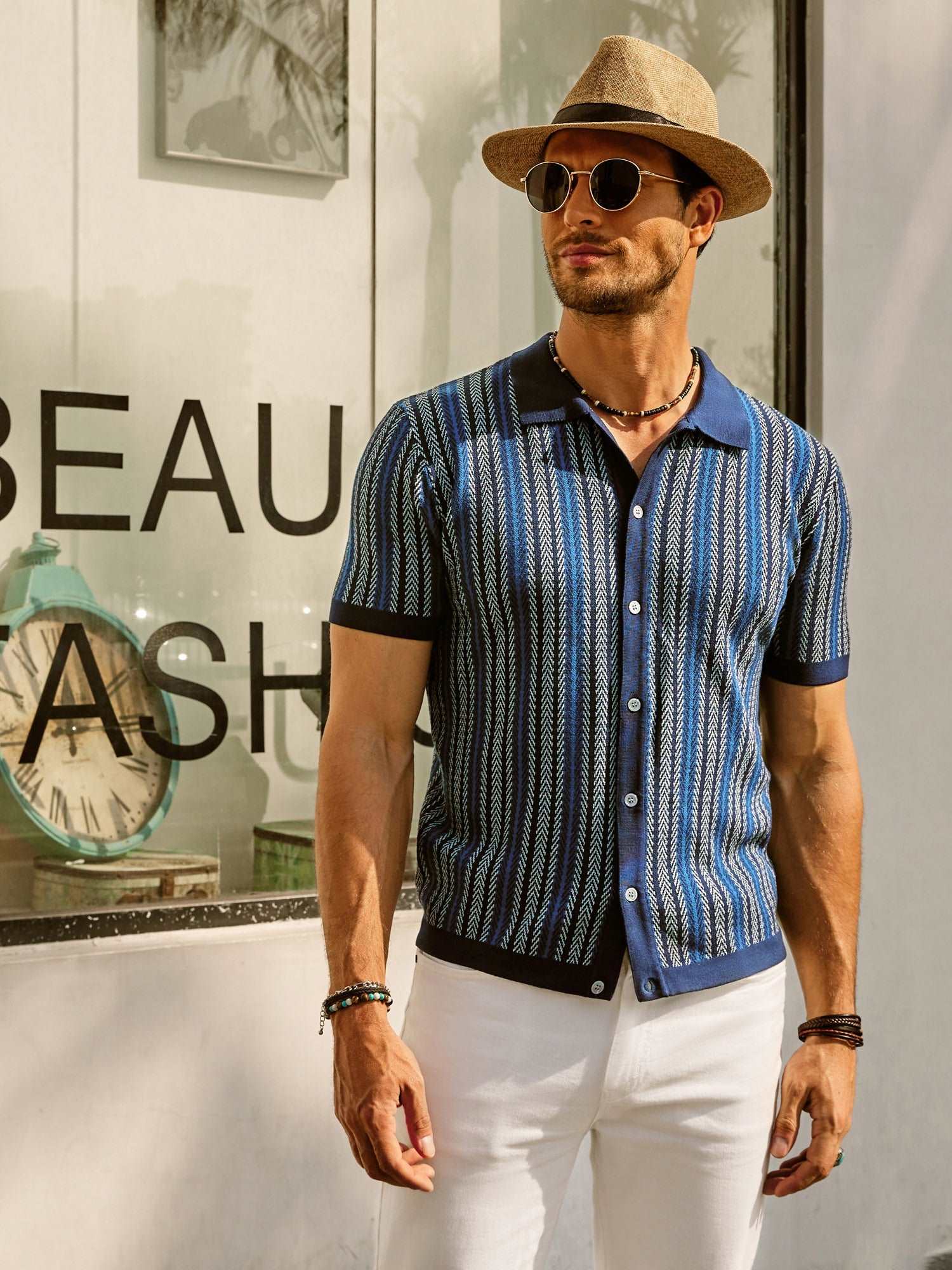 Casual Retro Poloshirt Met Korte Mouwen | Navando