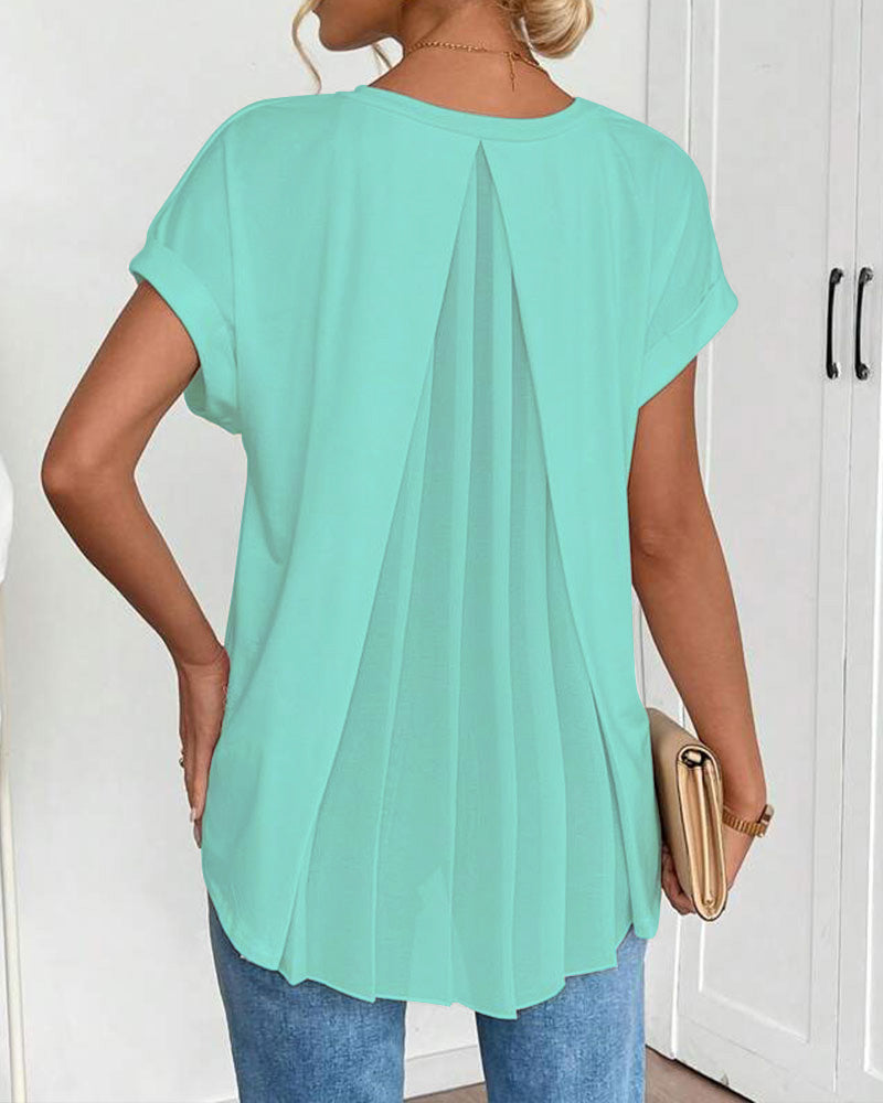 Casual T-Shirt Met Geplooide Achterkant | Navando 