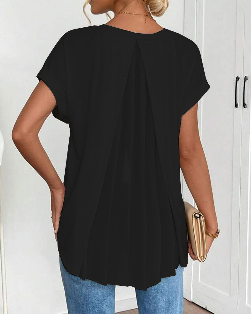 Casual T-Shirt Met Geplooide Achterkant | Navando 