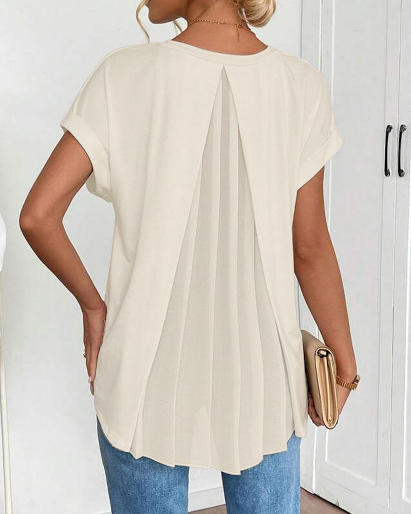 Casual T-Shirt Met Geplooide Achterkant | Navando 